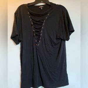 Express deep v cut out tee